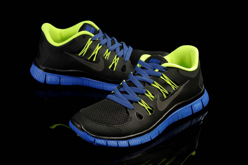 Nike Free Run 5.0 V2 Mens Running Shoes New Breathable Black Blue Olive (2)